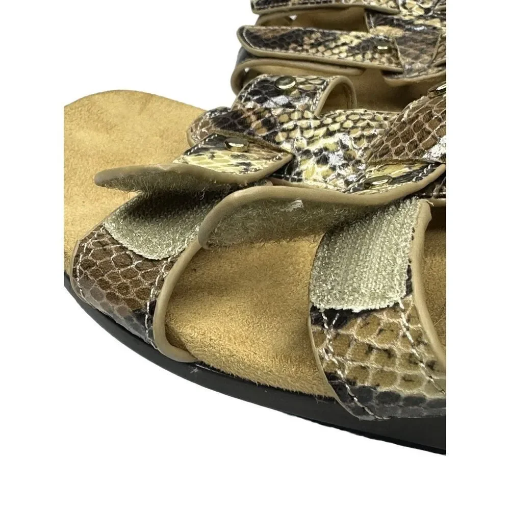 VIONIC NEW Radia Snakeskin Wedge Sandals Slides Size 8